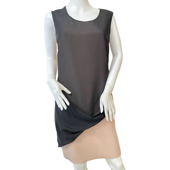 Designer Style! Linea Domani Sleeveless Sheath. Size 6, Beige/Black - Picture 1 of 3